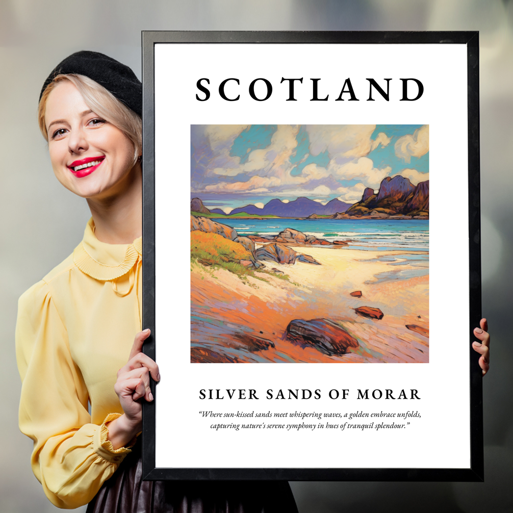 Person holding a poster of Silver Sands of Morar