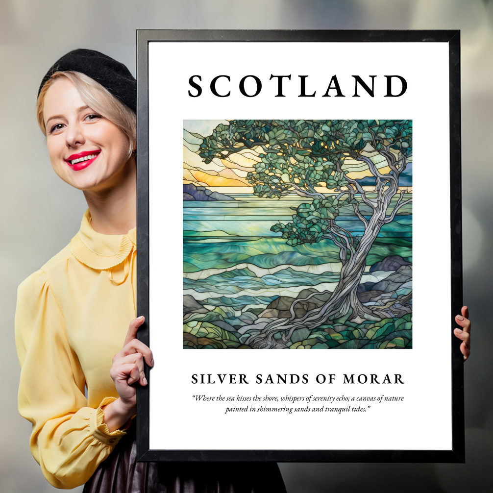 Person holding a poster of Silver Sands of Morar