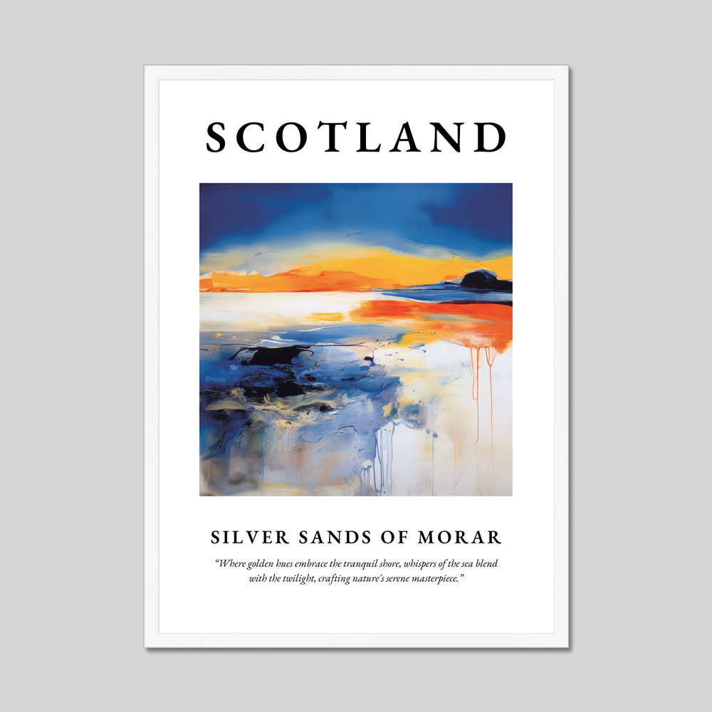 Poster in a white frame with the word Scotland