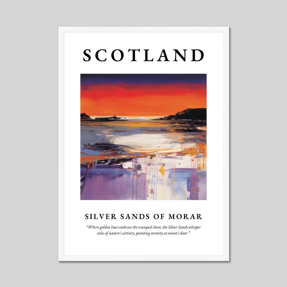 Poster in a white frame with the word Scotland