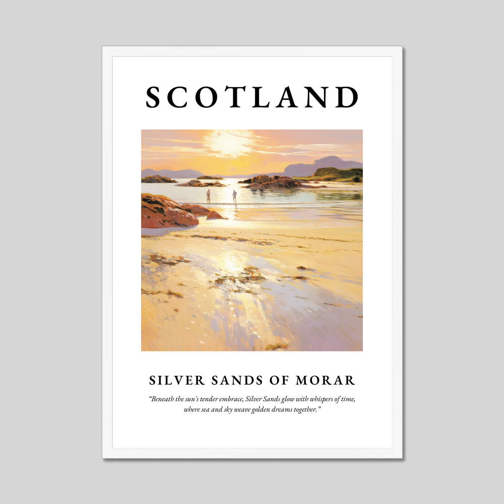 Poster in a white frame with the word Scotland