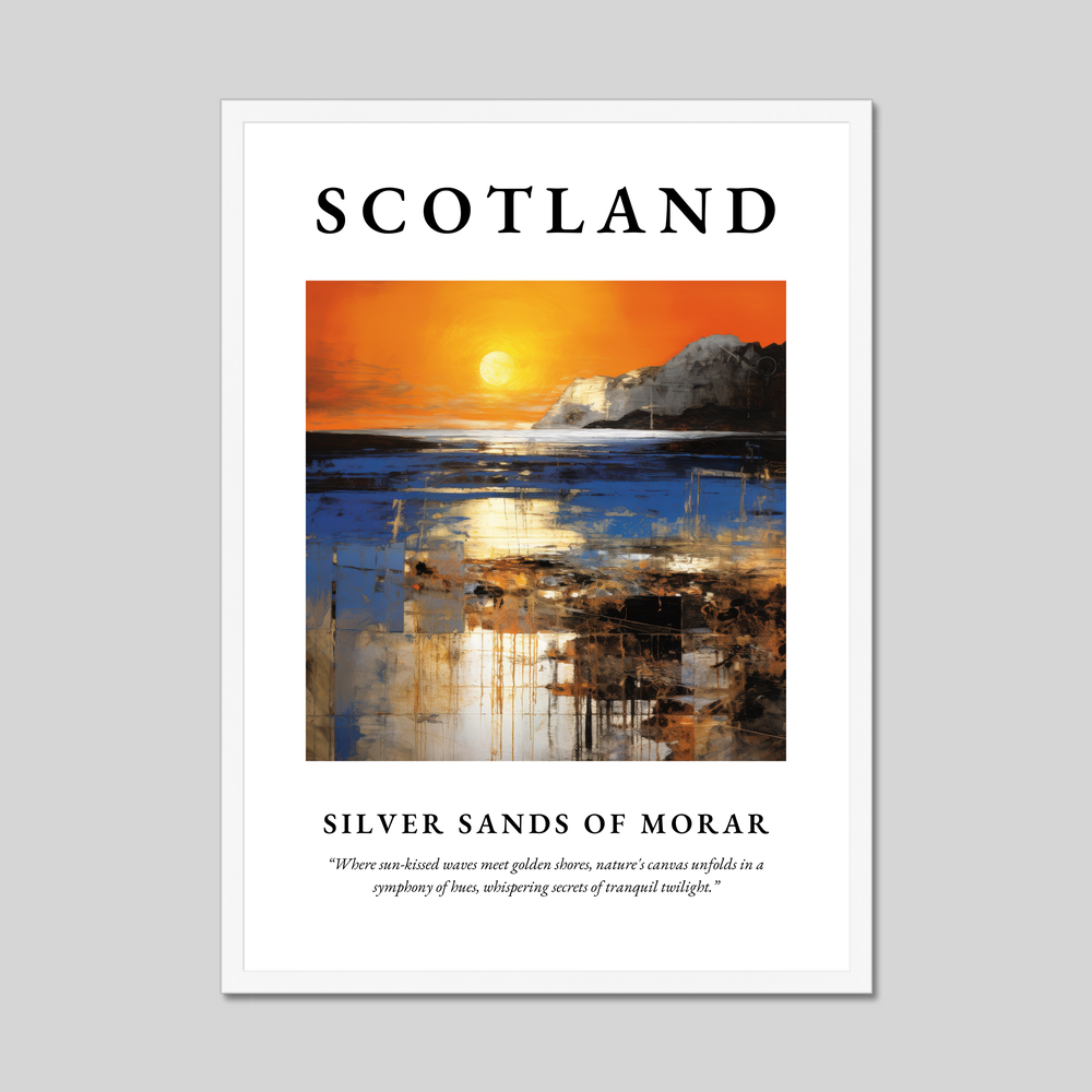 Poster in a white frame with the word Scotland
