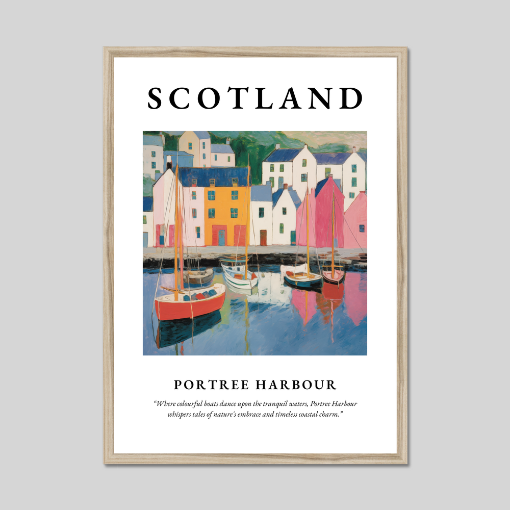 Poster in a natural frame with the word Scotland