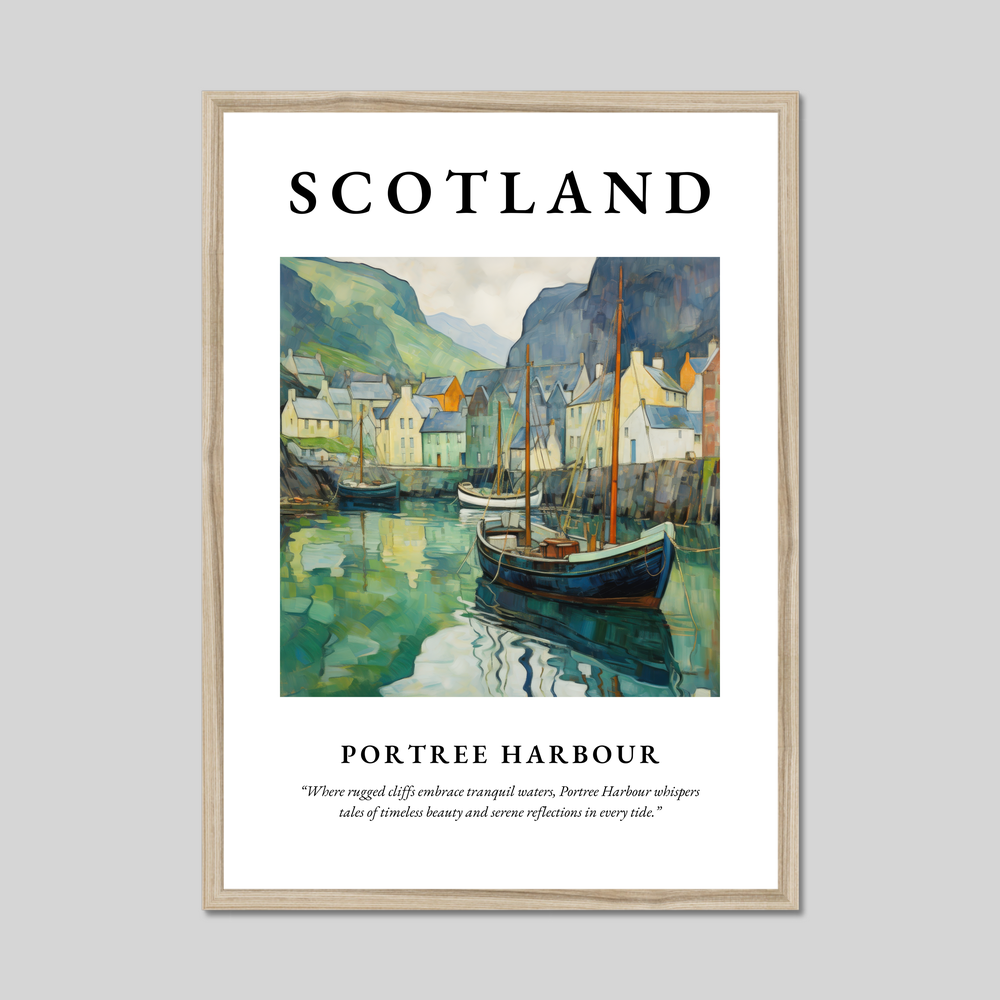 Poster in a natural frame with the word Scotland