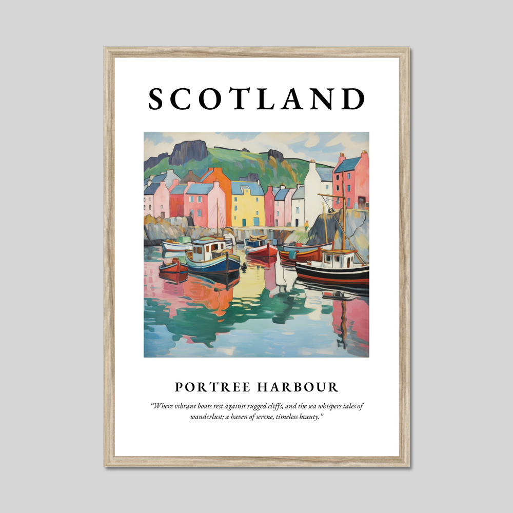 Poster in a natural frame with the word Scotland