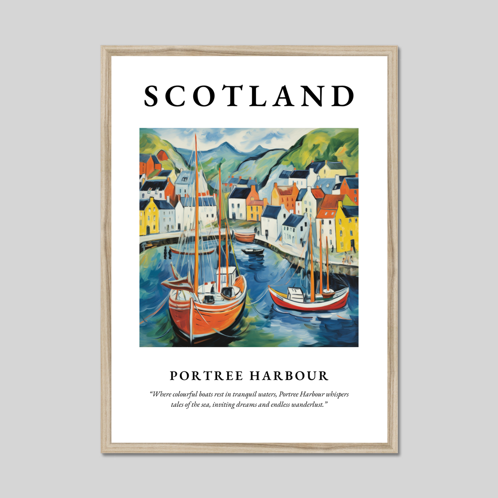 Poster in a natural frame with the word Scotland