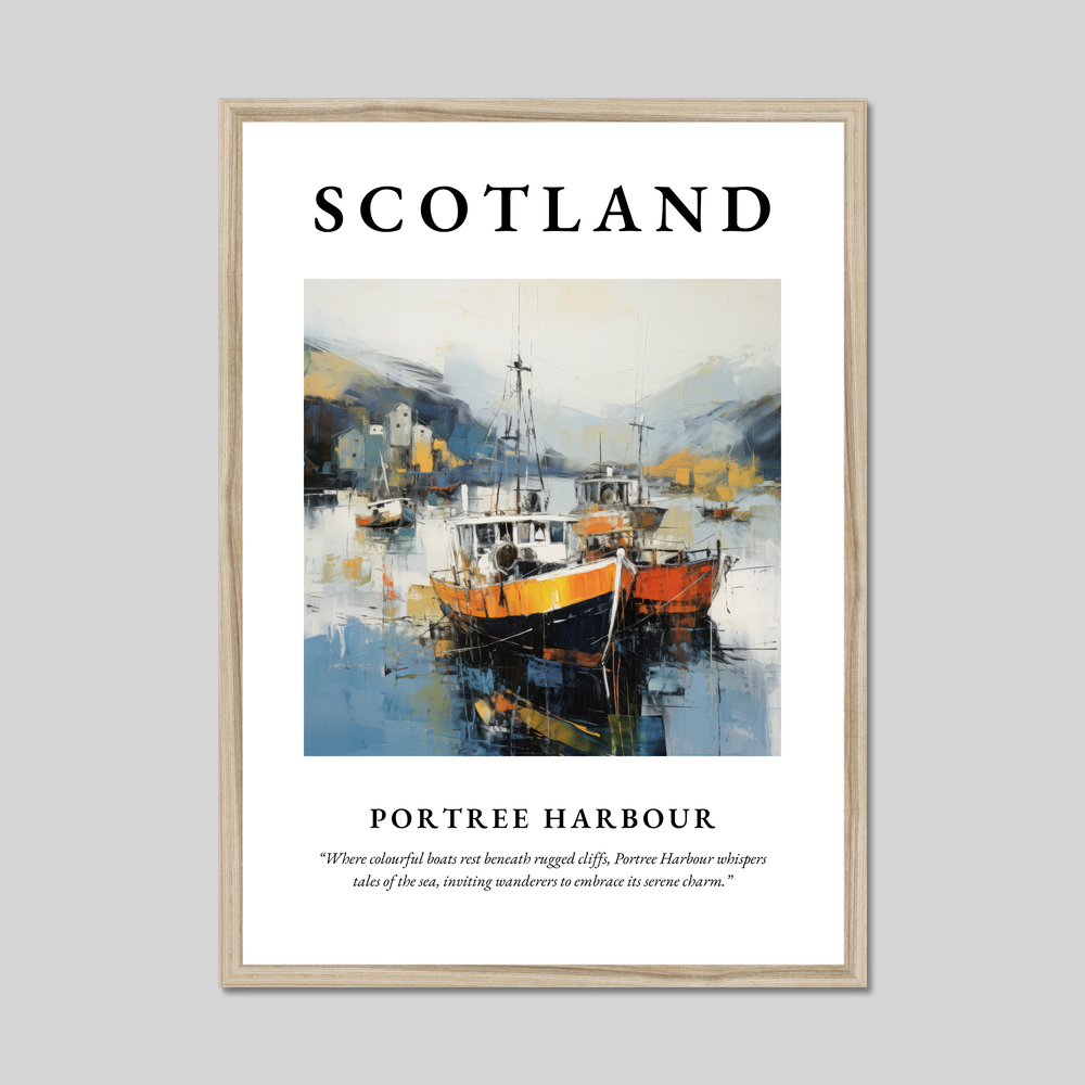 Poster in a natural frame with the word Scotland