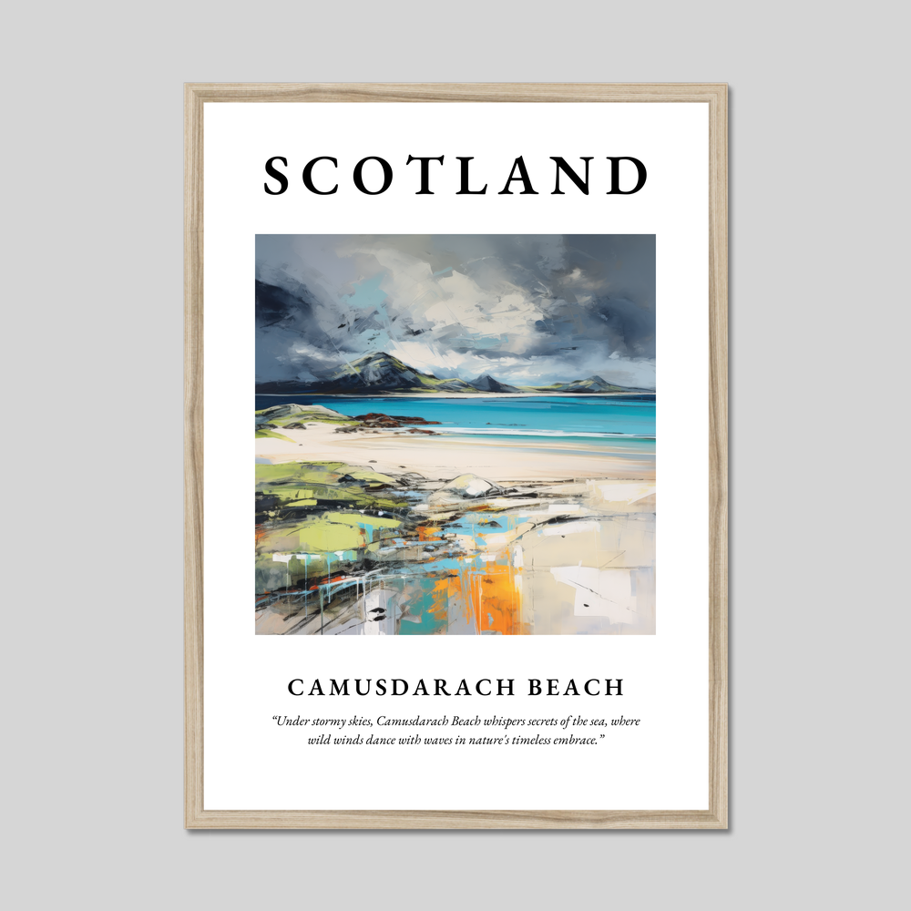 Poster in a natural frame with the word Scotland