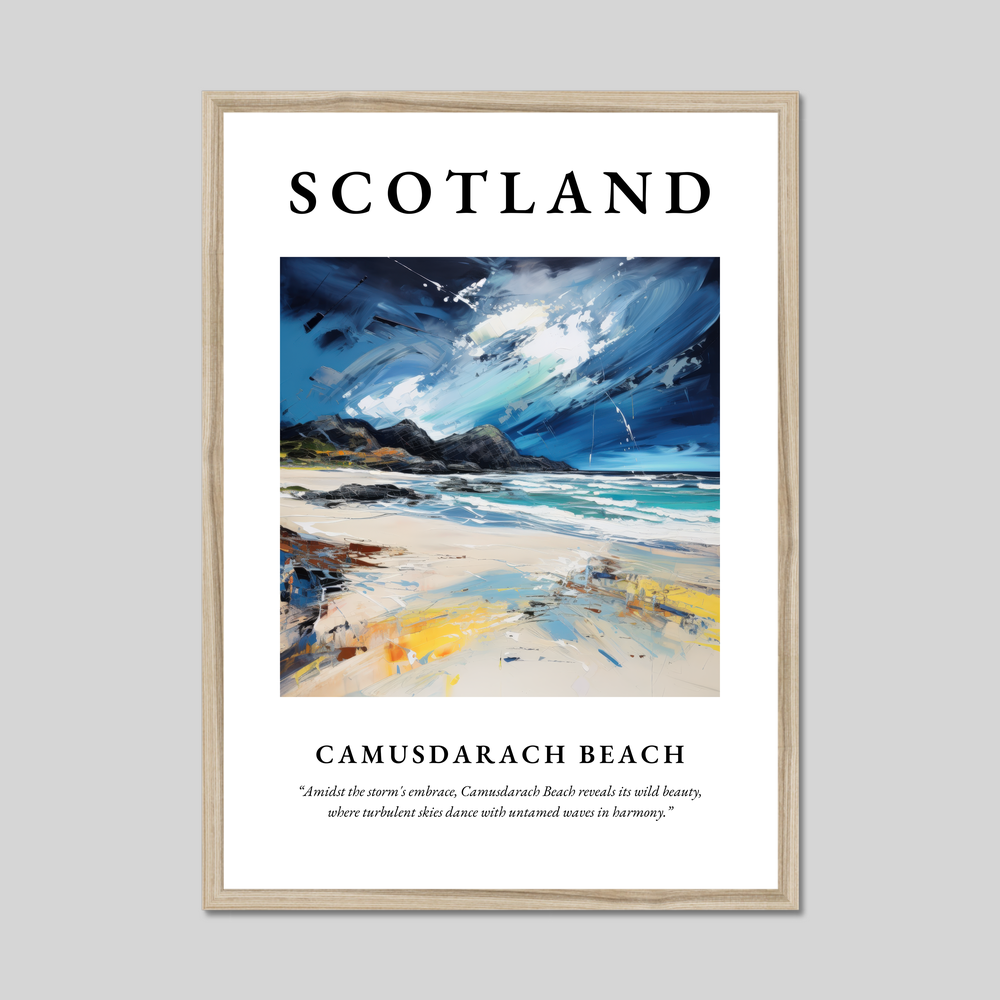 Poster in a natural frame with the word Scotland