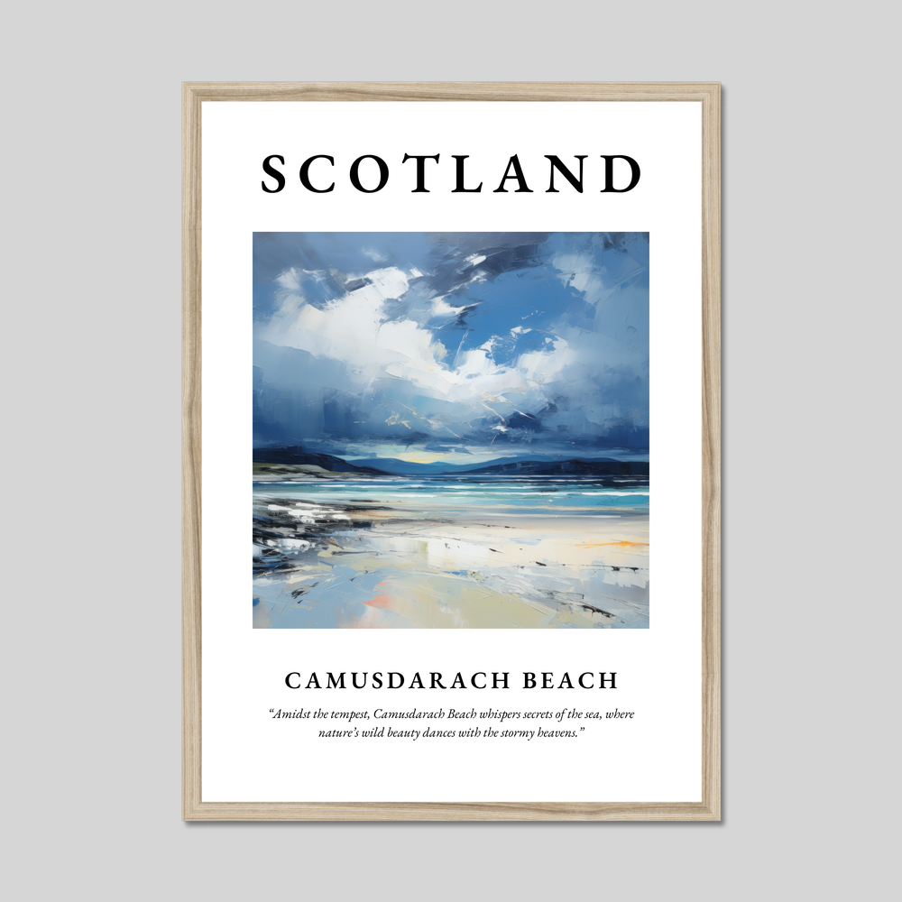 Poster in a natural frame with the word Scotland