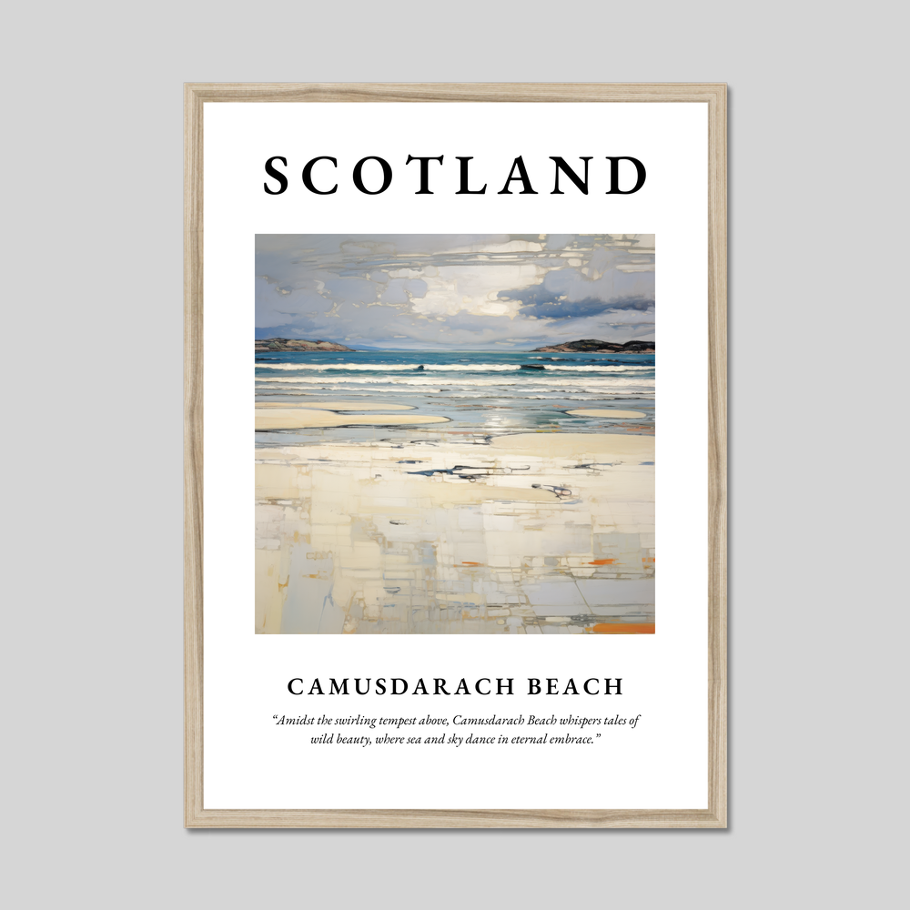 Poster in a natural frame with the word Scotland