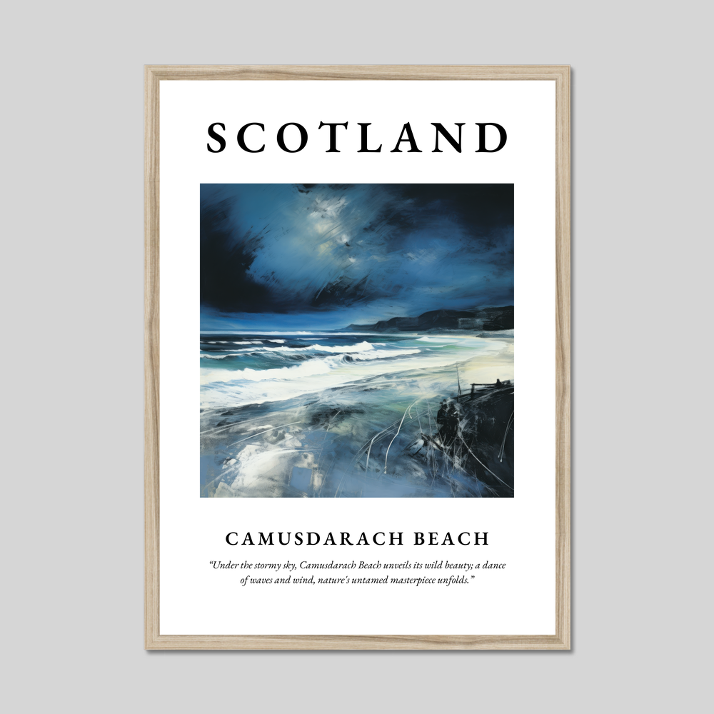 Poster in a natural frame with the word Scotland