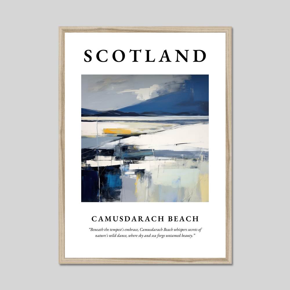 Poster in a natural frame with the word Scotland