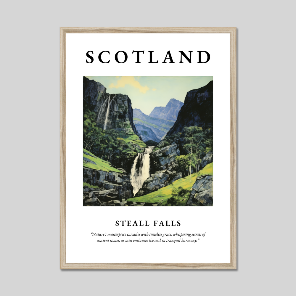 Poster in a natural frame with the word Scotland