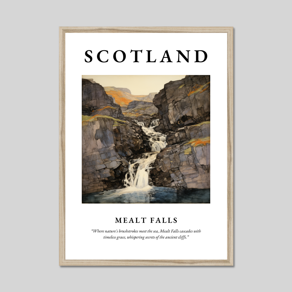 Poster in a natural frame with the word Scotland