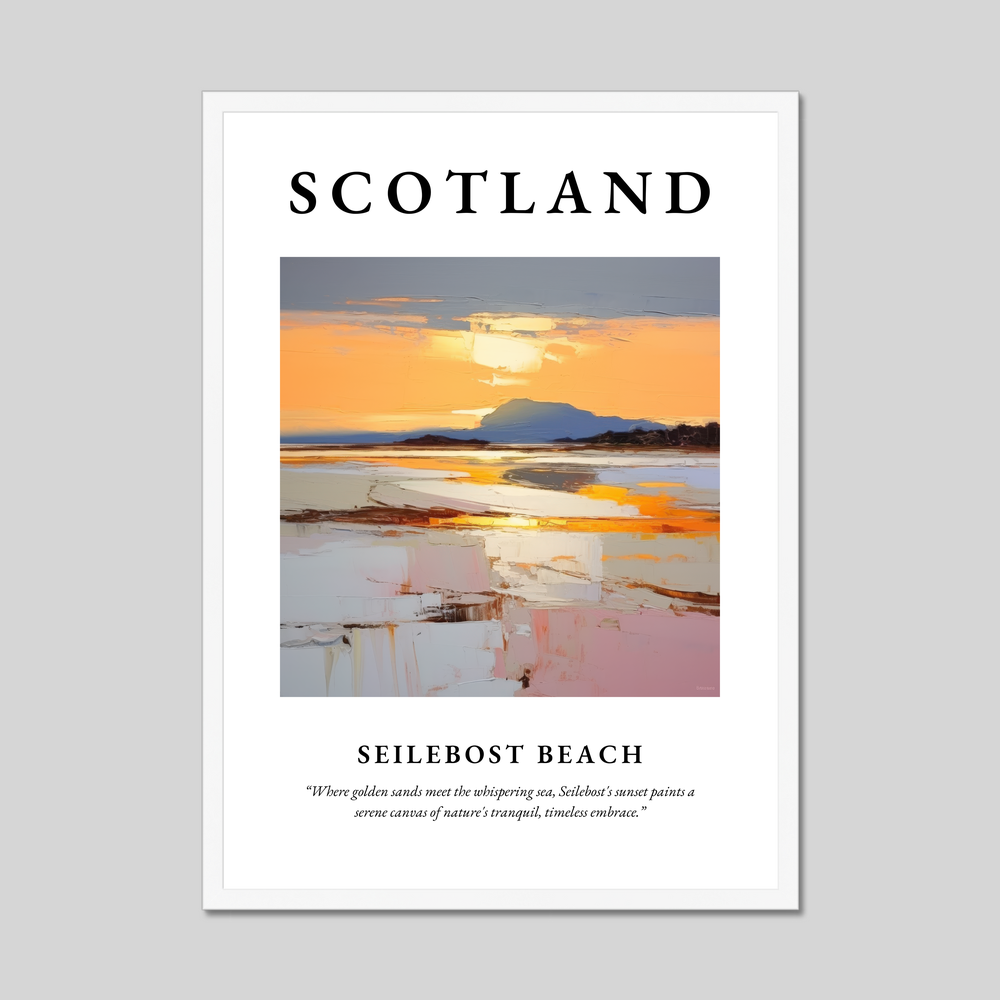 Poster in a white frame with the word Scotland