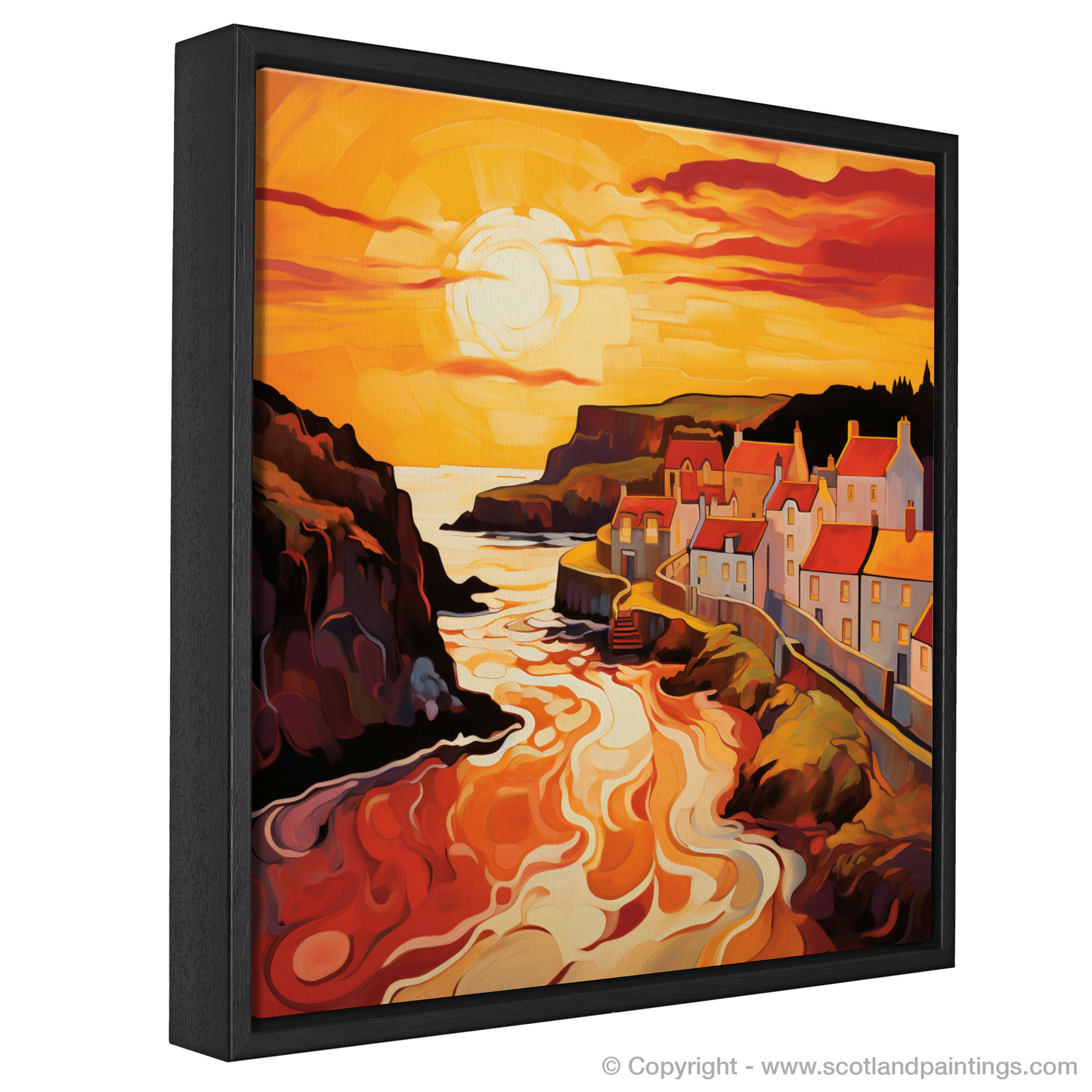 Portsoy Harbour at Golden Hour: An Abstract Symphony of Light and Colour
