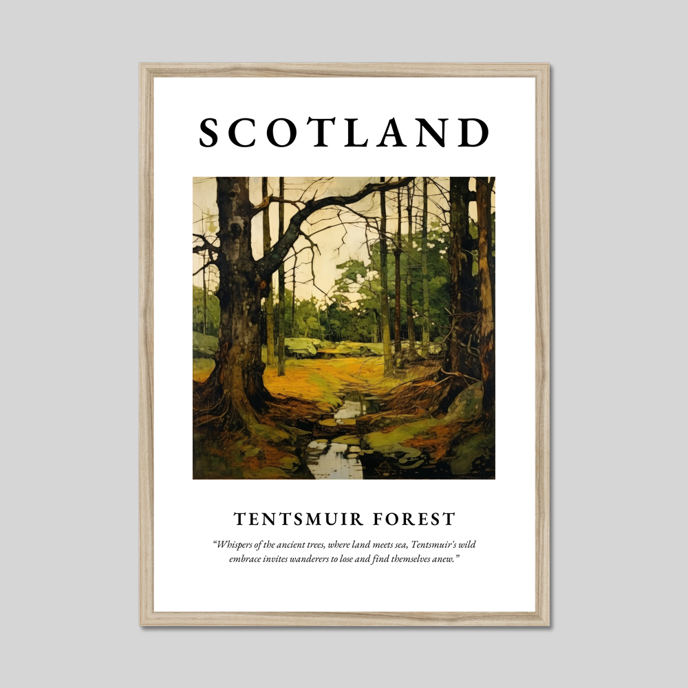 Poster in a natural frame with the word Scotland