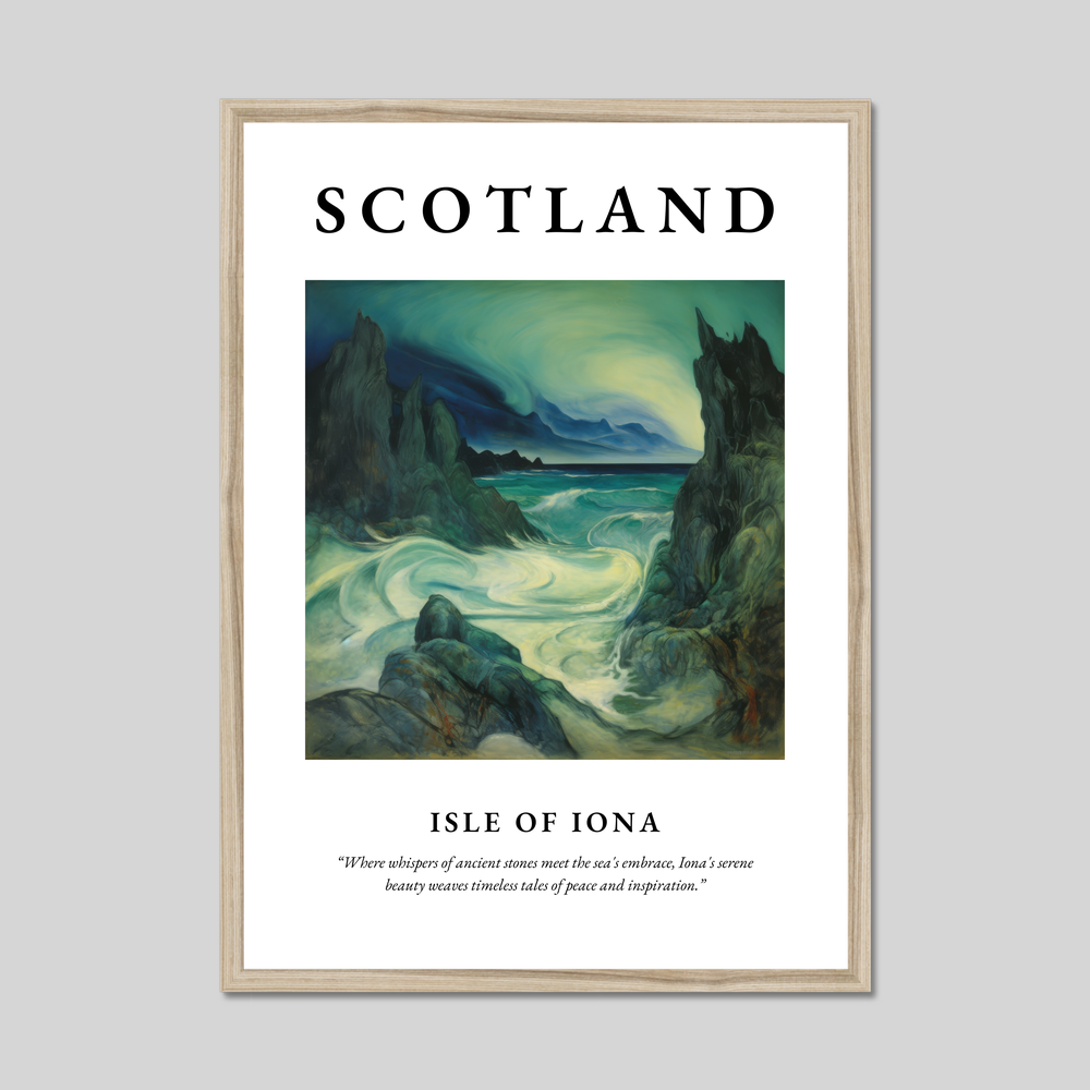Poster in a natural frame with the word Scotland