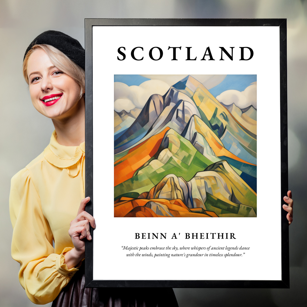 Person holding a poster of Beinn a' Bheithir