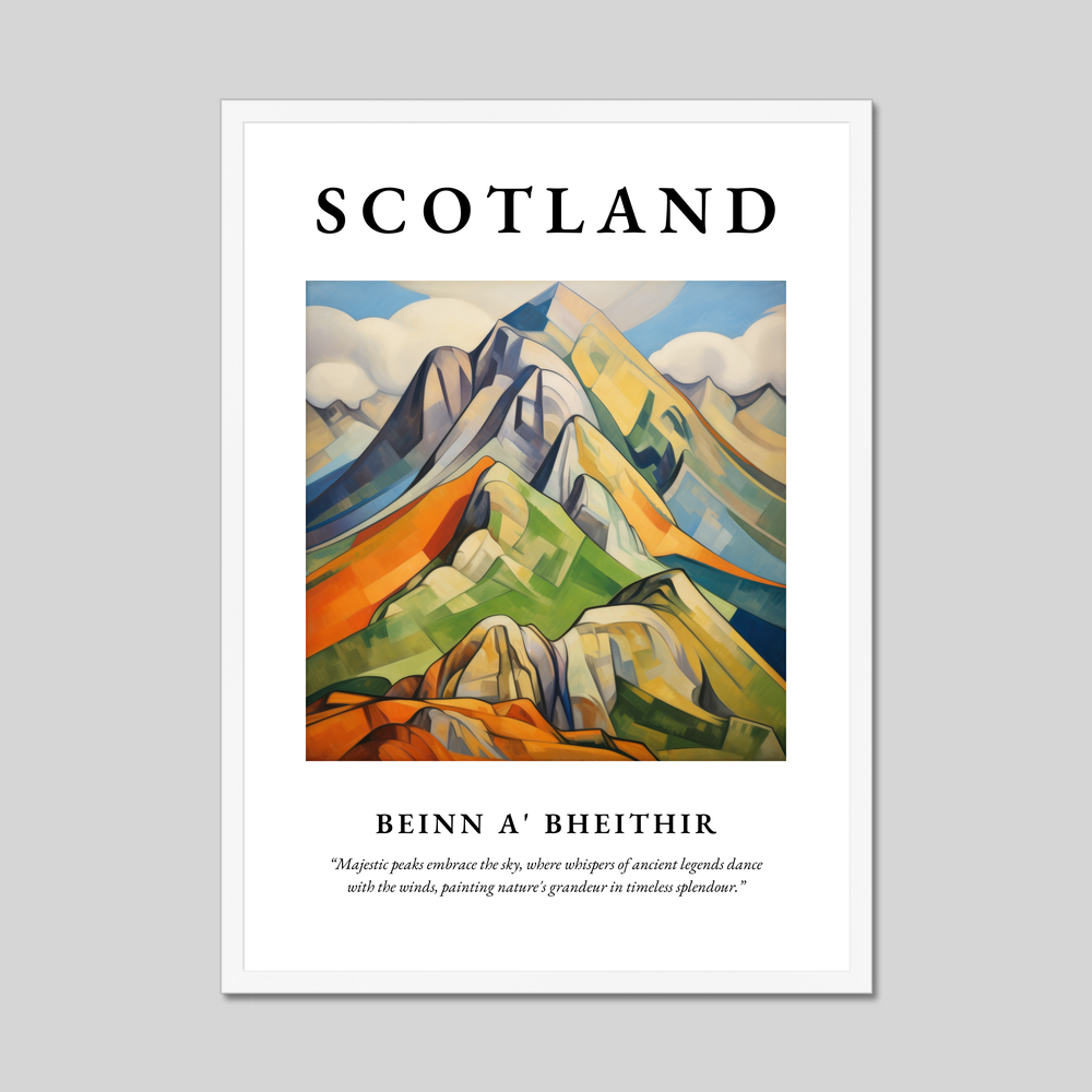 Poster in a white frame with the word Scotland