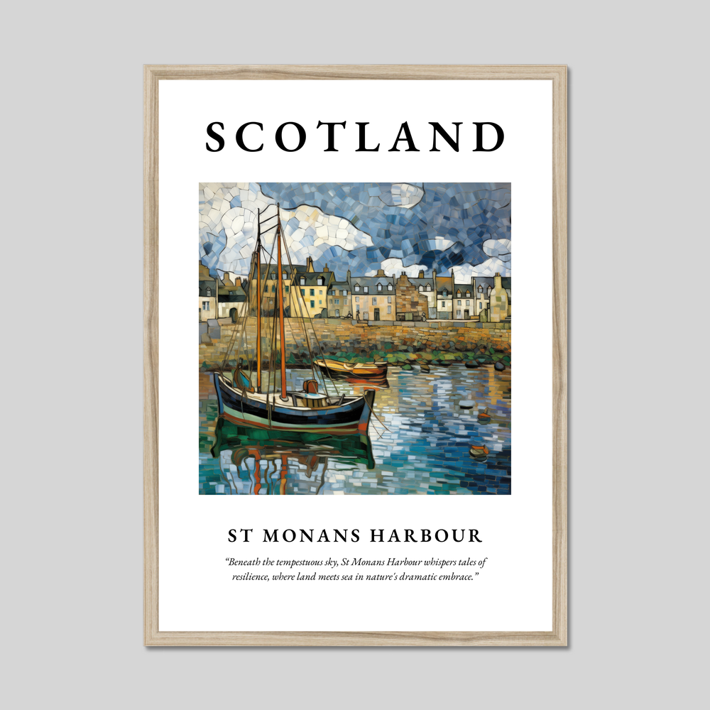 Poster in a natural frame with the word Scotland