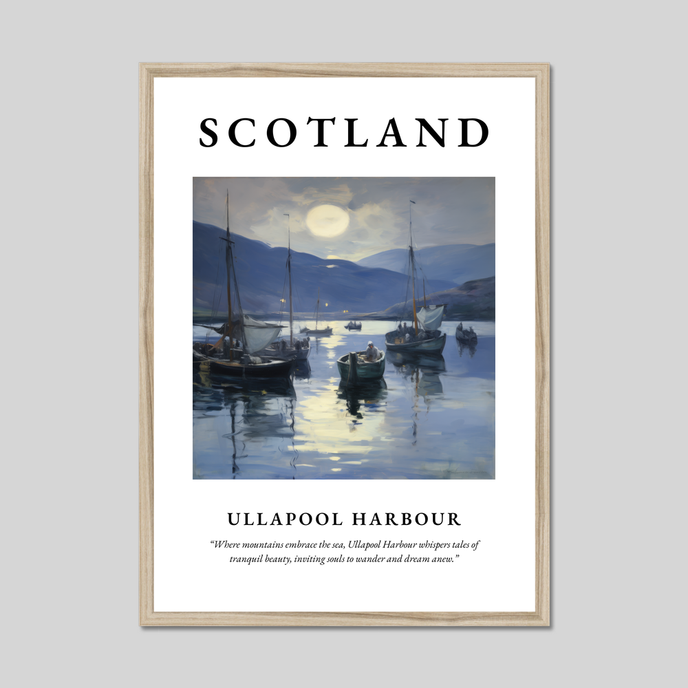 Poster in a natural frame with the word Scotland