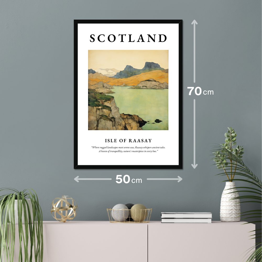 Poster of Isle of Raasay hanging on a wall