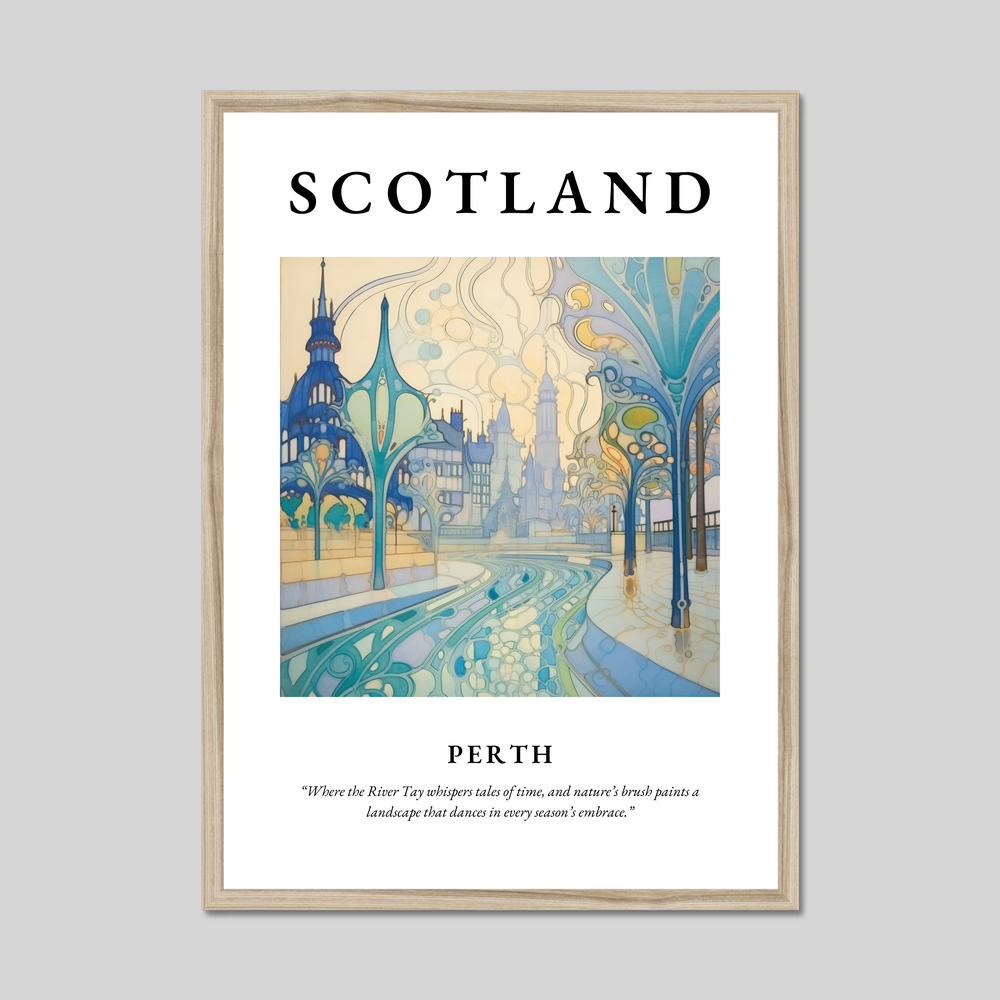 Poster in a natural frame with the word Scotland