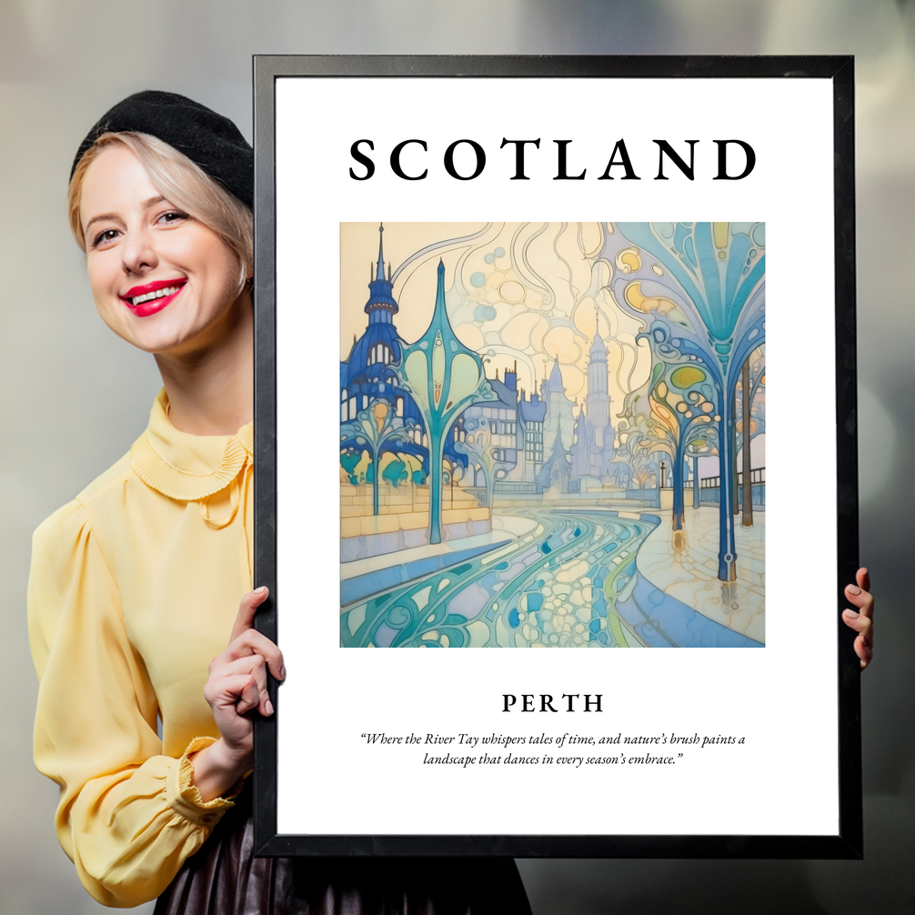 Person holding a poster of Perth