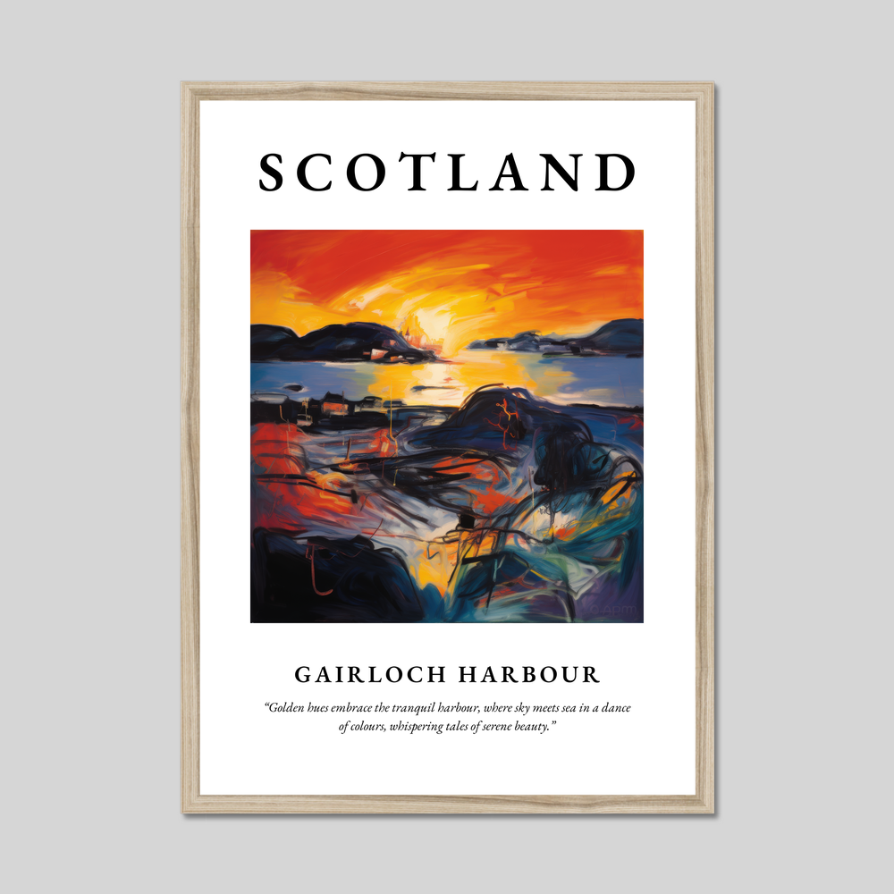 Poster in a natural frame with the word Scotland