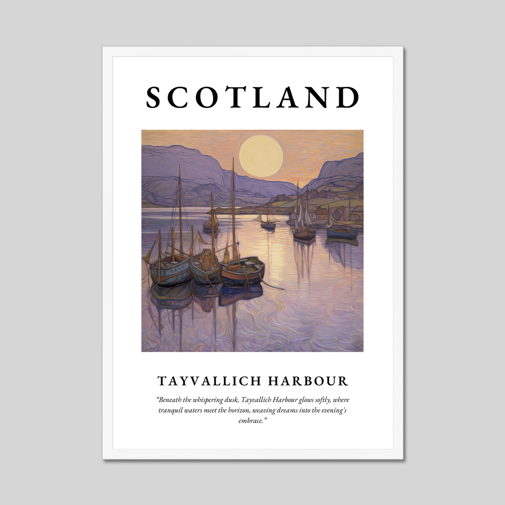 Poster in a white frame with the word Scotland