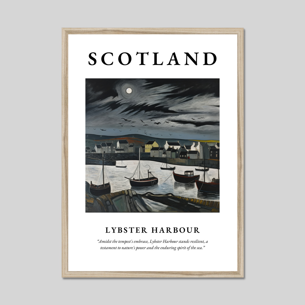 Poster in a natural frame with the word Scotland