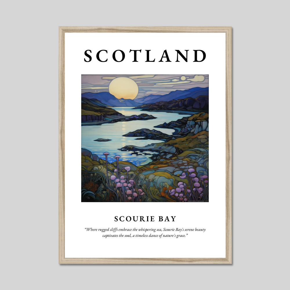 Poster in a natural frame with the word Scotland