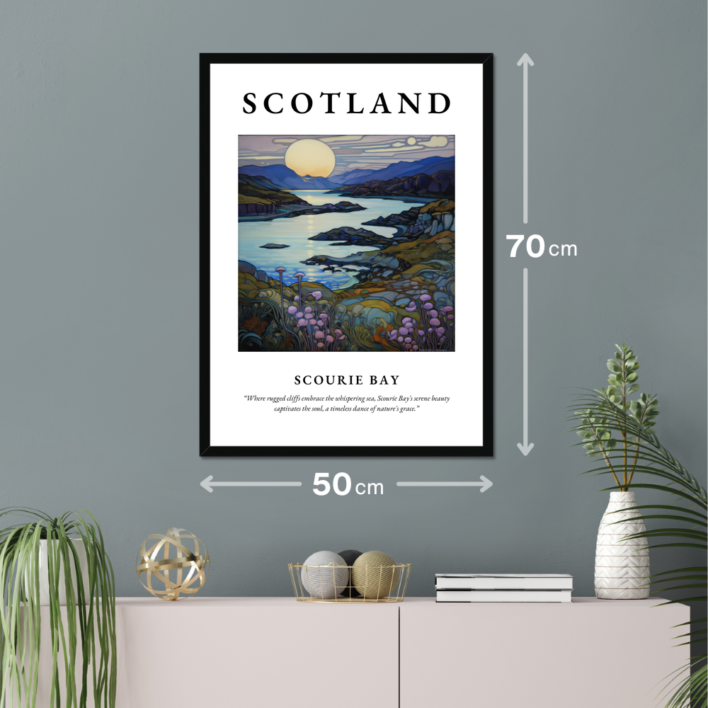 Poster of Scourie Bay hanging on a wall