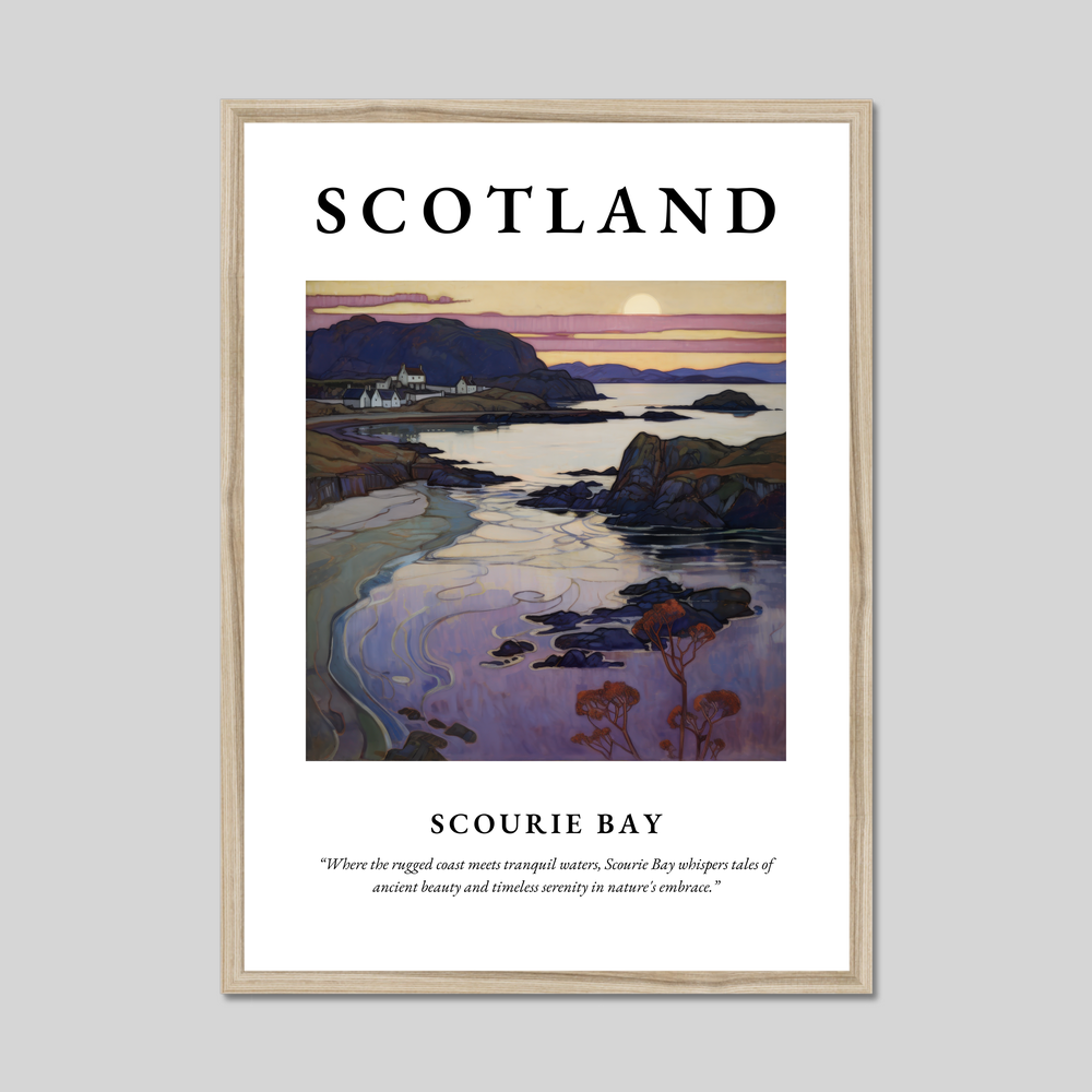 Poster in a natural frame with the word Scotland