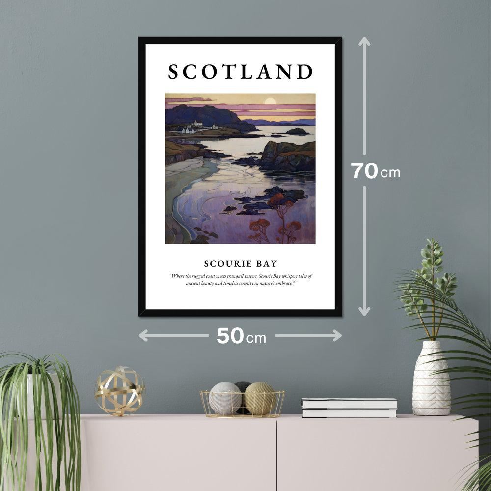 Poster of Scourie Bay hanging on a wall