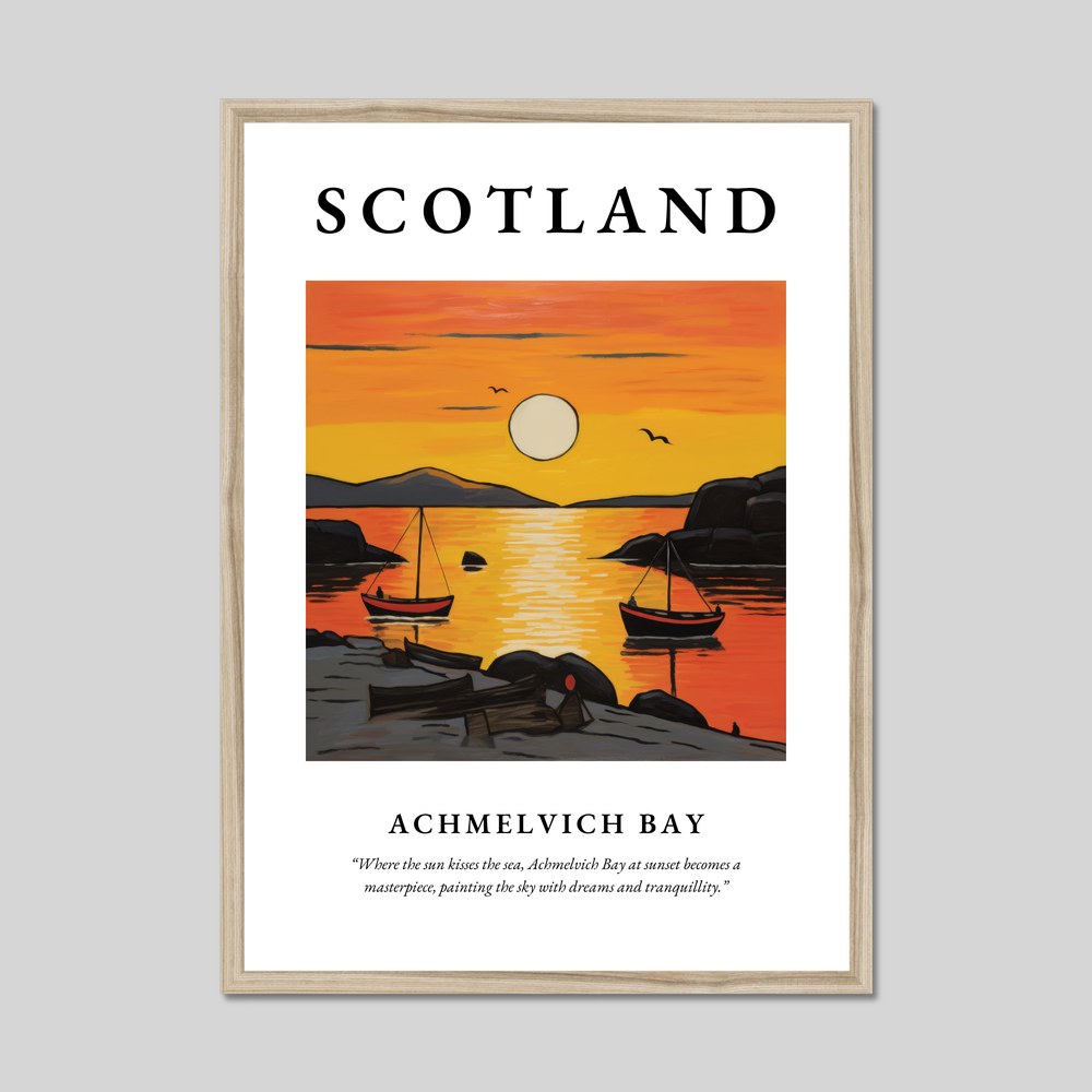 Poster in a natural frame with the word Scotland