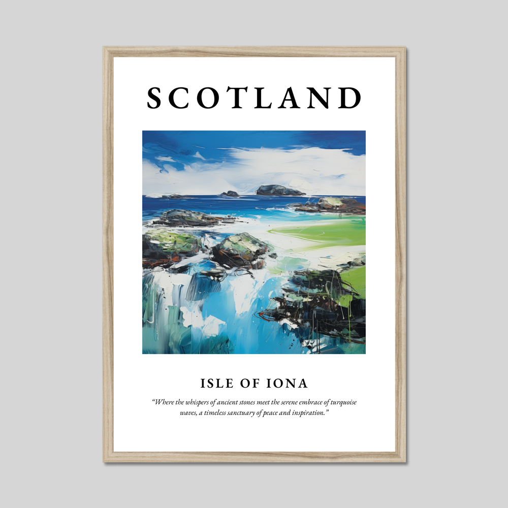Poster in a natural frame with the word Scotland