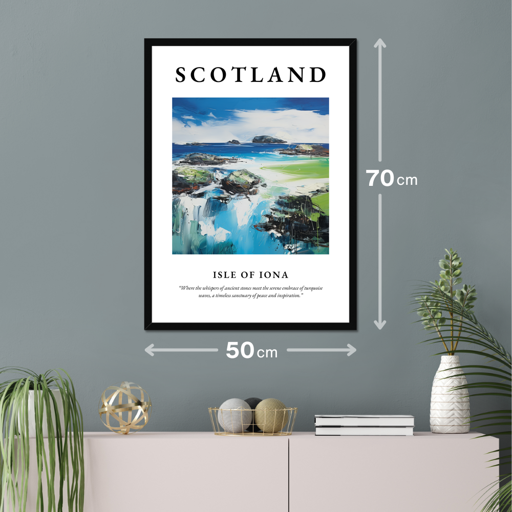 Poster of Isle of Iona hanging on a wall