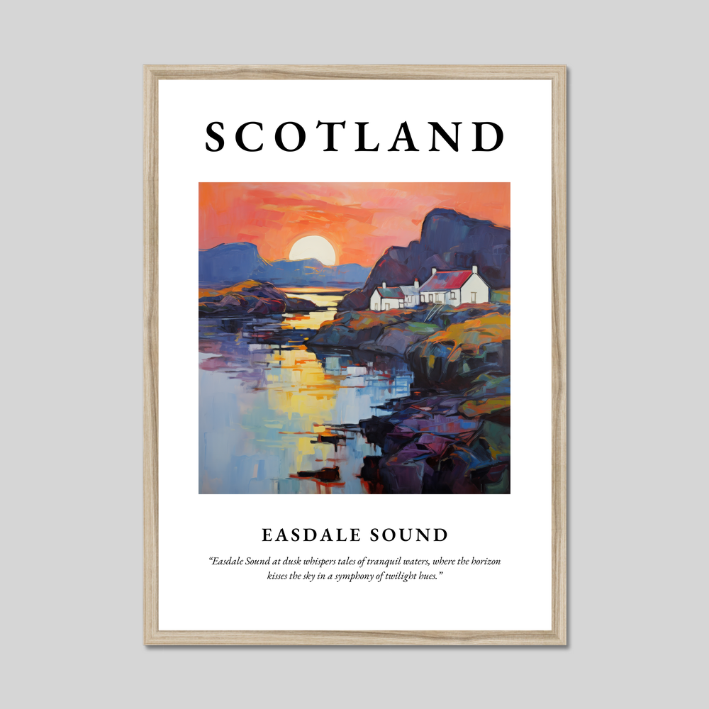 Poster in a natural frame with the word Scotland
