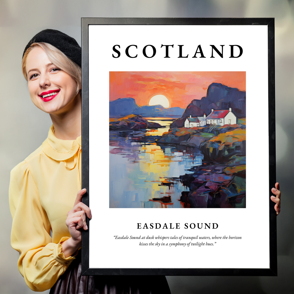 Person holding a poster of Easdale Sound