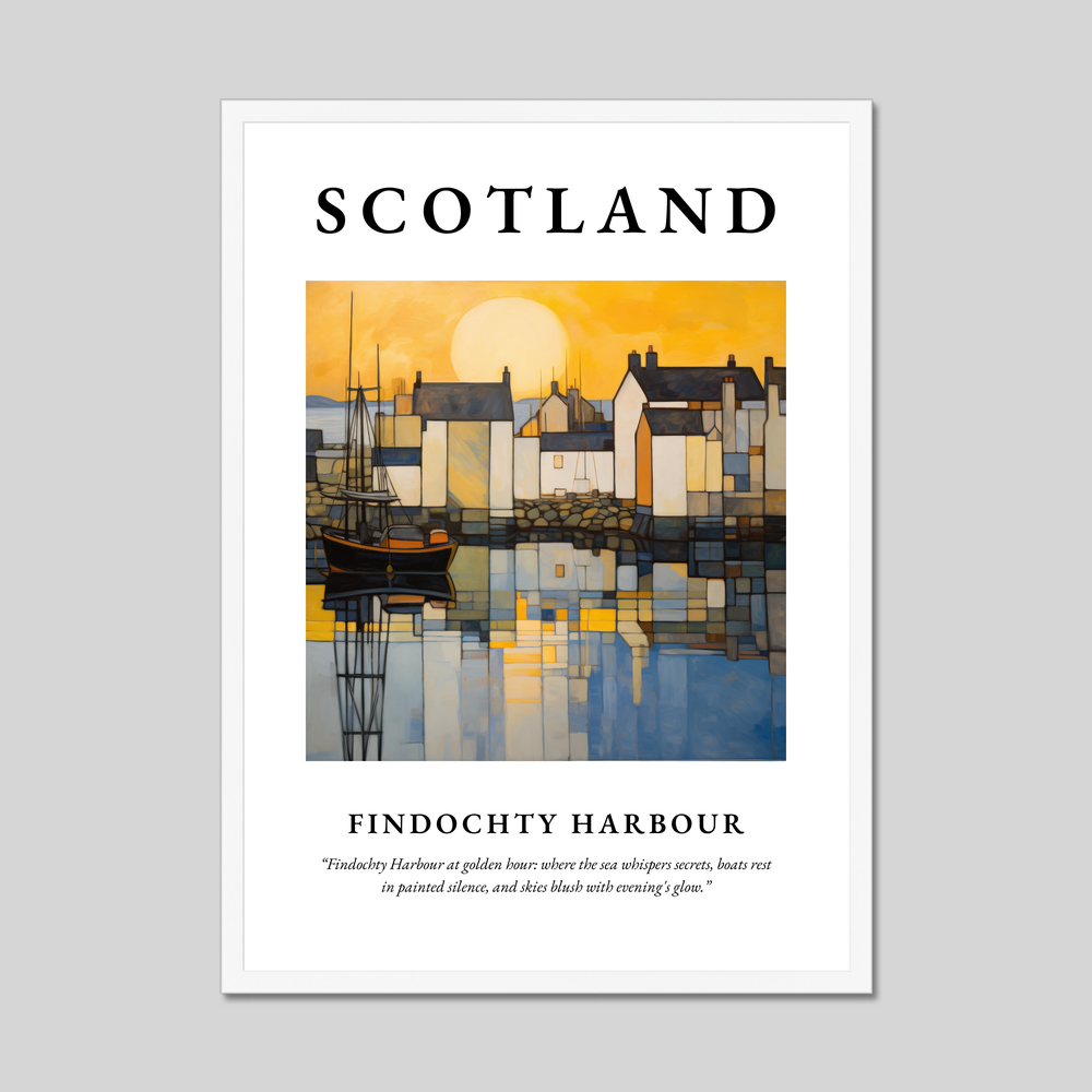 Poster in a white frame with the word Scotland