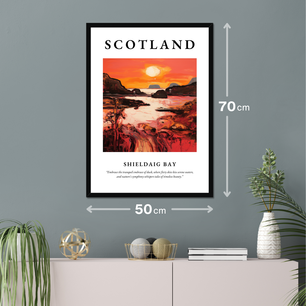 Poster of Shieldaig Bay hanging on a wall