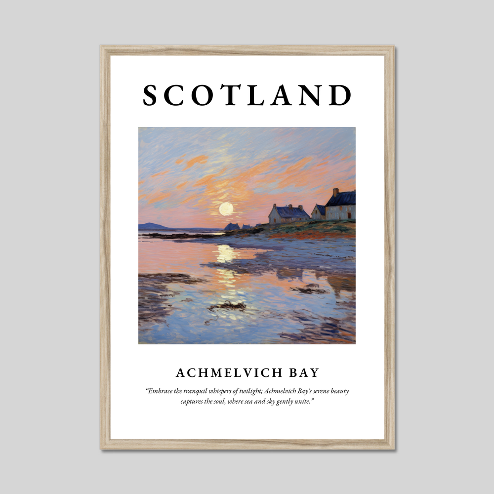 Poster in a natural frame with the word Scotland