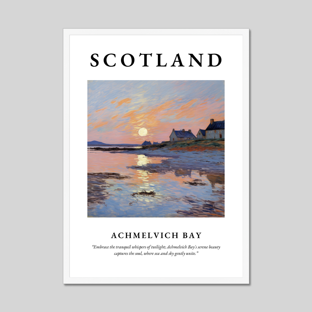 Poster in a white frame with the word Scotland