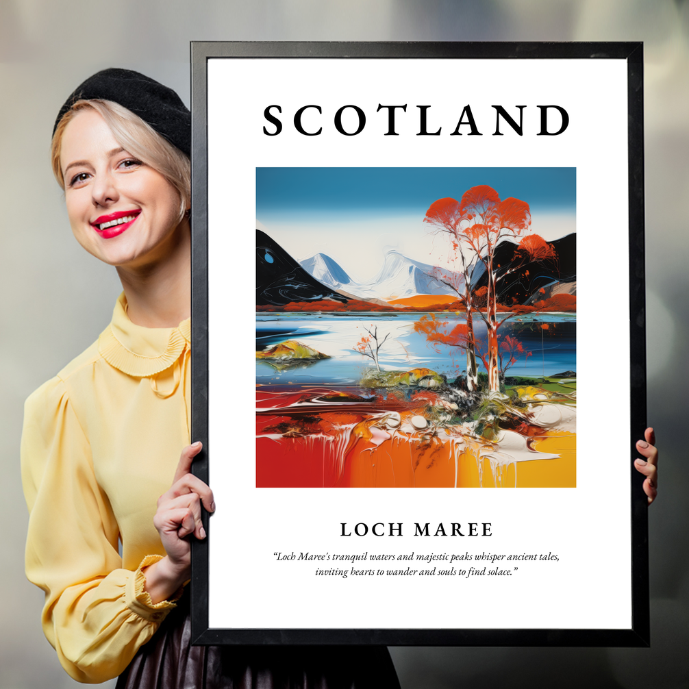 Person holding a poster of Loch Maree