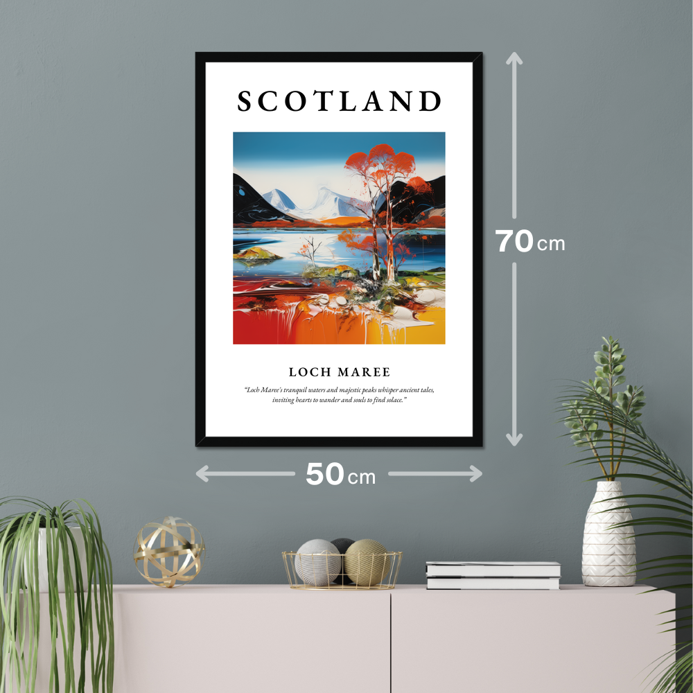 Poster of Loch Maree hanging on a wall