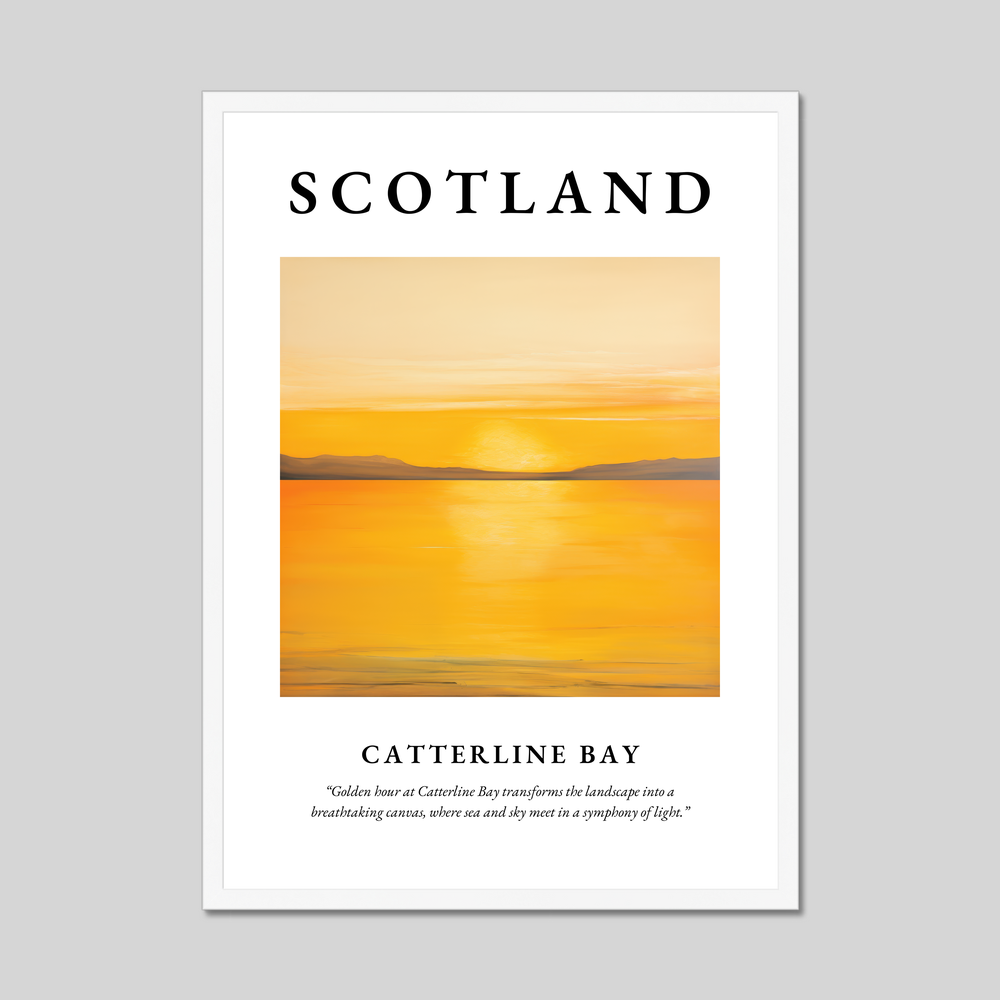 Poster in a white frame with the word Scotland