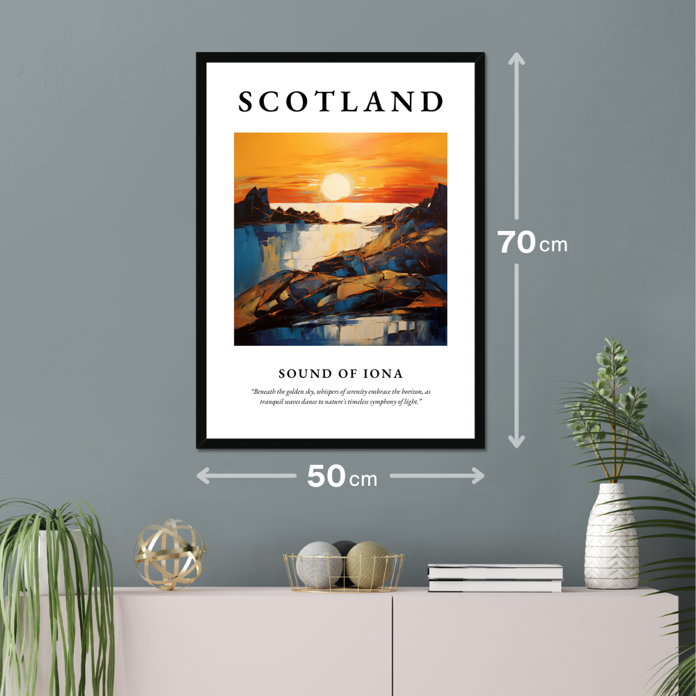 Poster of Sound of Iona hanging on a wall